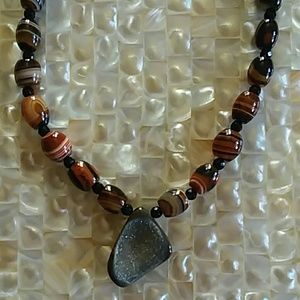 Brazilian agate gemstone necklace